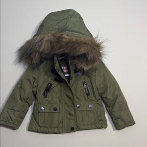 Urban Republic Olive Green Jacket with Leopard Print Lining